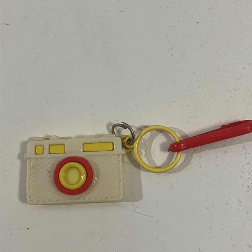 Vintage 1980’s Charm Yellow and White Camera for Belt, Bracelet, or Necklace